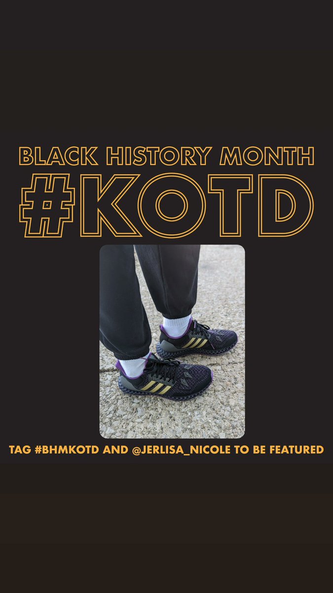 amcmath04's tweet photo. Day 26 (Dear Mama) My mom has been into sneakers and a good deal as long as I can remember so I went with one of the last pairs she grabbed for me well under retail of course definitely the only child life! 

#BHMKOTD #Adidas #Ultra4D #BlackPanter

@JerLisa_Nicole https://t.co/VfX8xfcHhR