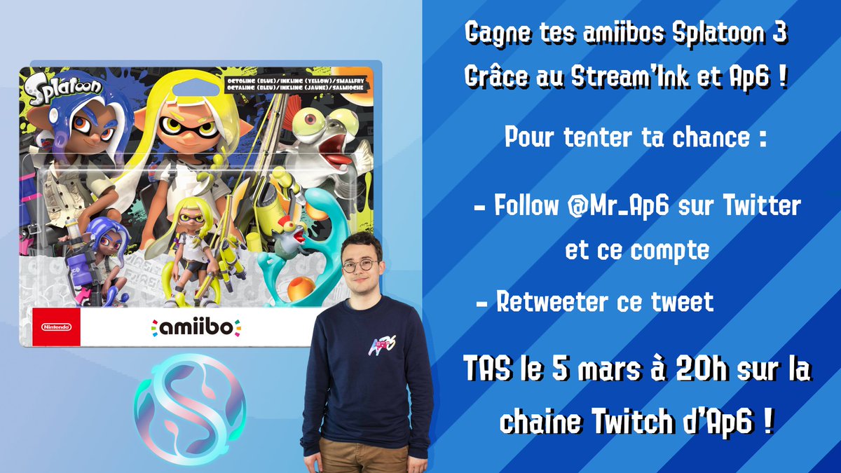 <a href="/Mr_Ap6/">Ap6</a> et <a href="/StreamInkEvent/">Stream'Ink</a>  vous régalent pour cette édition ! 
Les règles du concours sont sur l'image en dessous ! 
Restez à l'affut car d'autres lots à gagner arrivent !