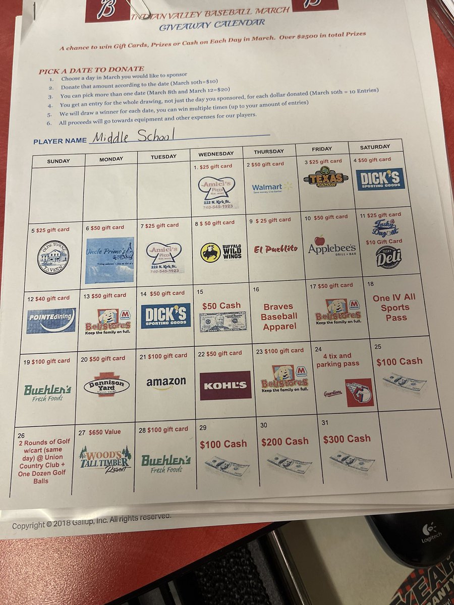 ivbaseball5's tweet photo. Last chance for anyone that would like to join the March giveaway for baseball. Choose a day and pay that amount. All days are currently available.  The day you choose will also be the number of entries you get in the monthly drawing.  Let me know by tomorrow night https://t.co/sJLgDOGb3T