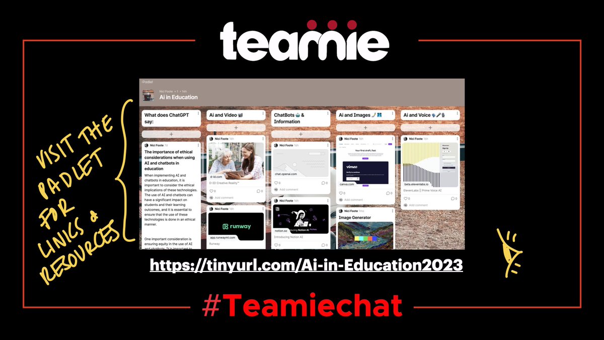 Check out the the 'See Think Wonder' template for Q1! It's a great tool for reflection and analysis. All details on the padlet of #eduloot 👉**[tinyurl.com/Ai-in-Educatio…](tinyurl.com/Ai-in-Educatio…)**

#seethinkwonder #reflection #analysis #template #Teamiechat #isedcoach #edtech