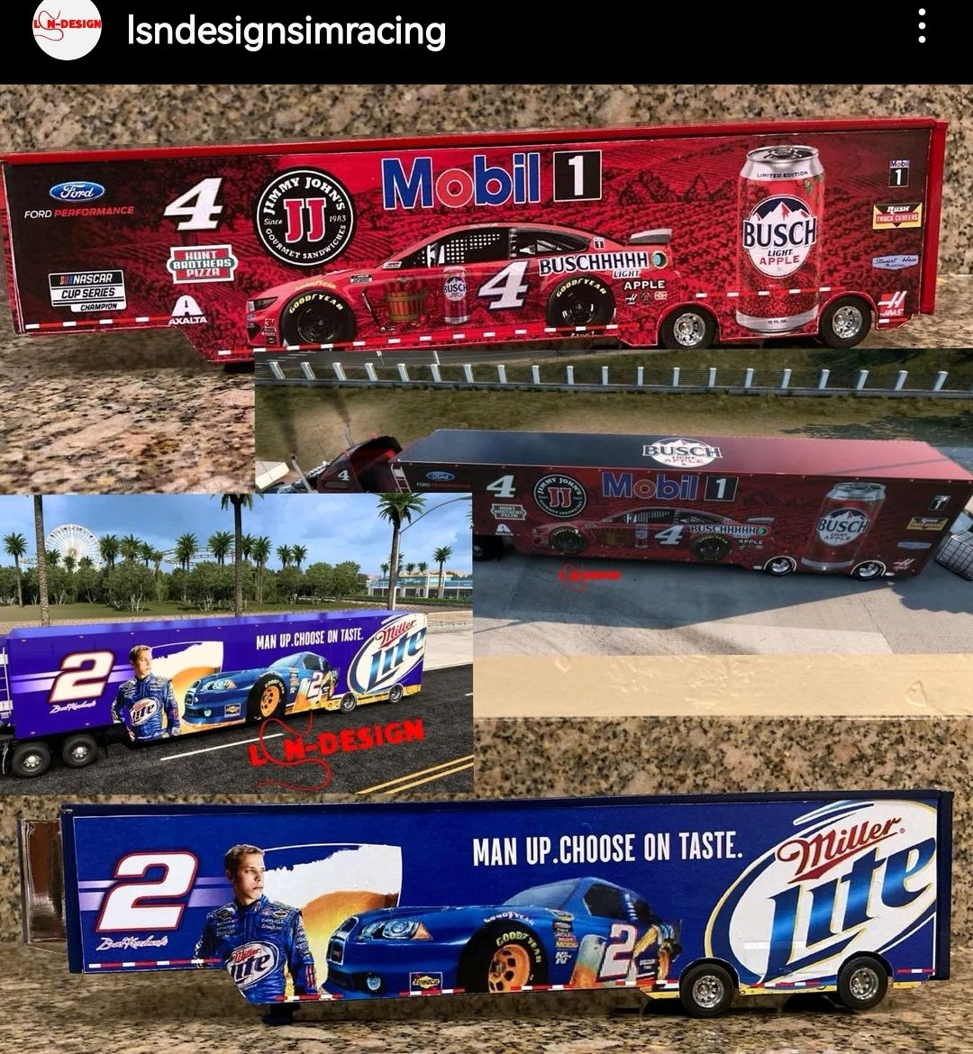 LSNLiverySIM's tweet image. c'est fou quand un client américain reproduit mes dessins 😍😍😍 #DimancheNASCAR #harvick #wwe #mlb #nfl #haulers