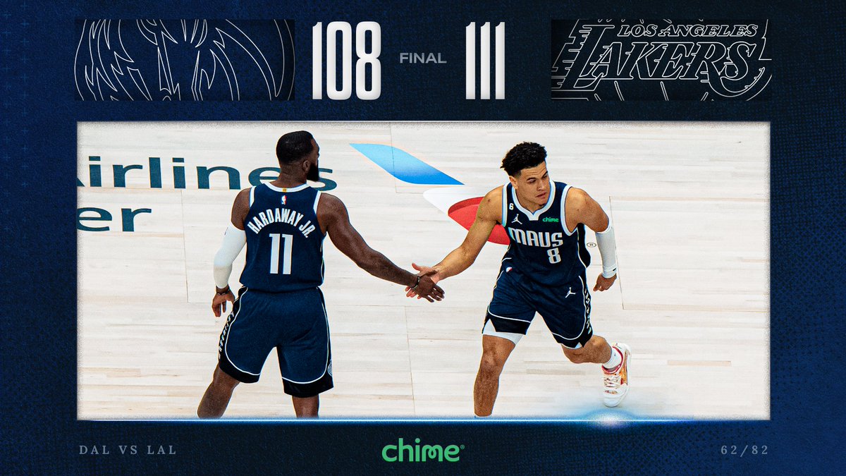dallasmavs's tweet image. Final. Back at it on Tuesday. 

@Chime | #MFFL