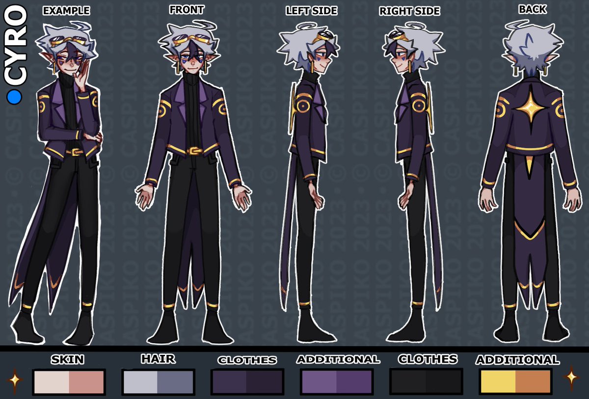 New model sheet for Cyro! He's looking so much better! #CreationsContrary