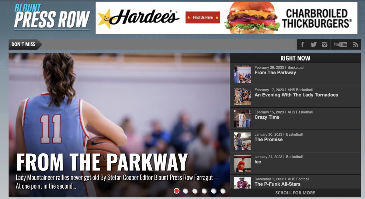 Win or lose, Heritage Lady Mountaineer rallies never get old. Check out "From The Parkway" at blountpressrow.com and see what we mean. Region knockout play begins Monday. Good luck to your team.