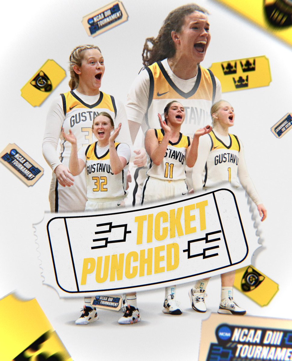 𝐀𝐧𝐲𝐨𝐧𝐞 𝐞𝐥𝐬𝐞 𝐢𝐧 𝐭𝐡𝐞 𝐦𝐨𝐨𝐝 𝐟𝐨𝐫 𝐚 𝐝𝐚𝐧𝐜𝐞?

We’ll see you in the National Tourney. Ticket = Punched. 

#GoGusties | #d3hoops