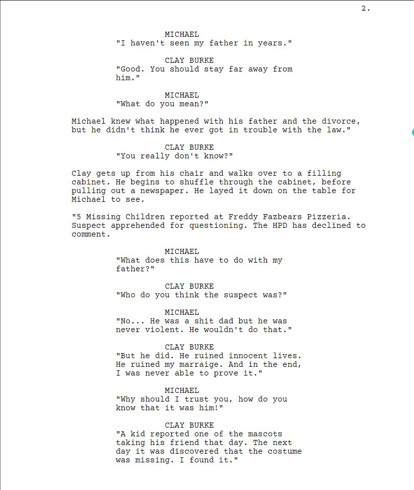PrestonC3po on X: “Fnaf movie script leak https://t.co/S34RHYzwV9” / X