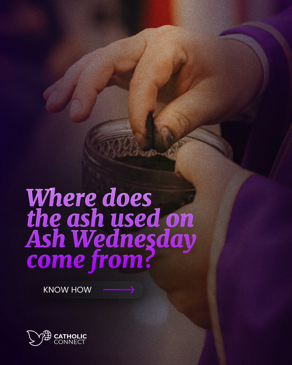 catholiccaring's tweet photo. Do you know where the ashes we received last Wednesday come from? 

They are not from just anywhere, on the contrary, they are prepared especially for this occasion.

#CatholicConnect #CatholicConnectFoundation #CatholicCh...
Full Post: https://t.co/1WELrTAQN6 https://t.co/EXMLsAgVBf