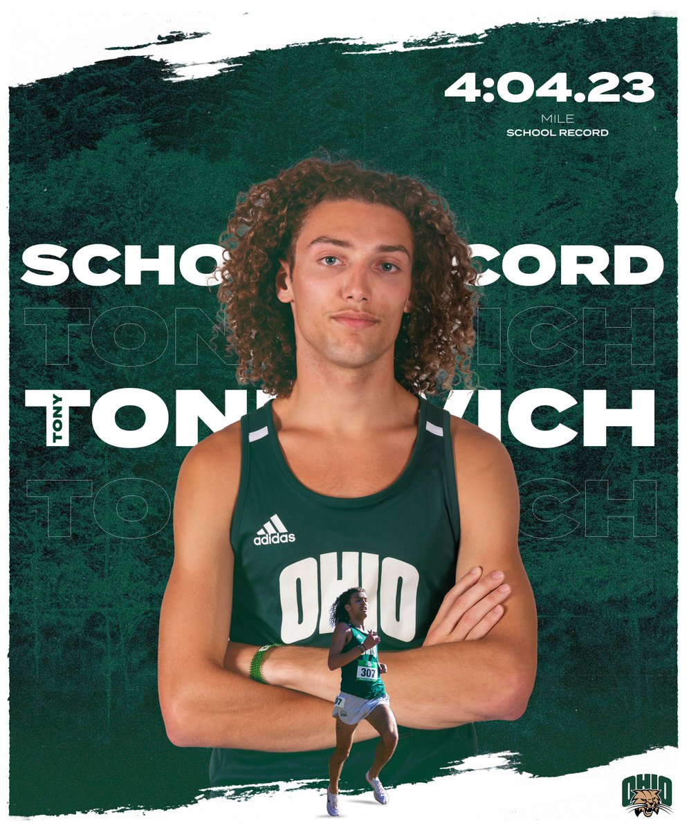 OhioXCTF's tweet photo. HE DOES IT AGAIN ‼️

Tony Tonkovich breaks his own school record in the Mile, running a 4:04.23 in Boston this afternoon! https://t.co/wDzOta730v
