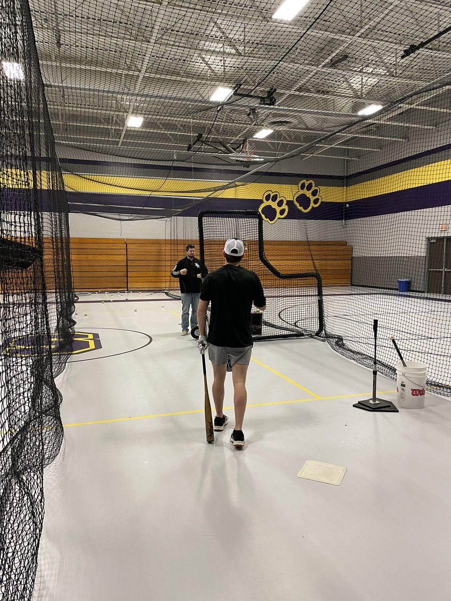 Good to have <a href="/ClaytonMatkovic/">Clayton Matkovic</a> back in the cages today working with Coach <a href="/tleff14/">Torry Leffel</a> before heading to Florida this week!  Best of luck this season, Clay! #Tiger4Life
