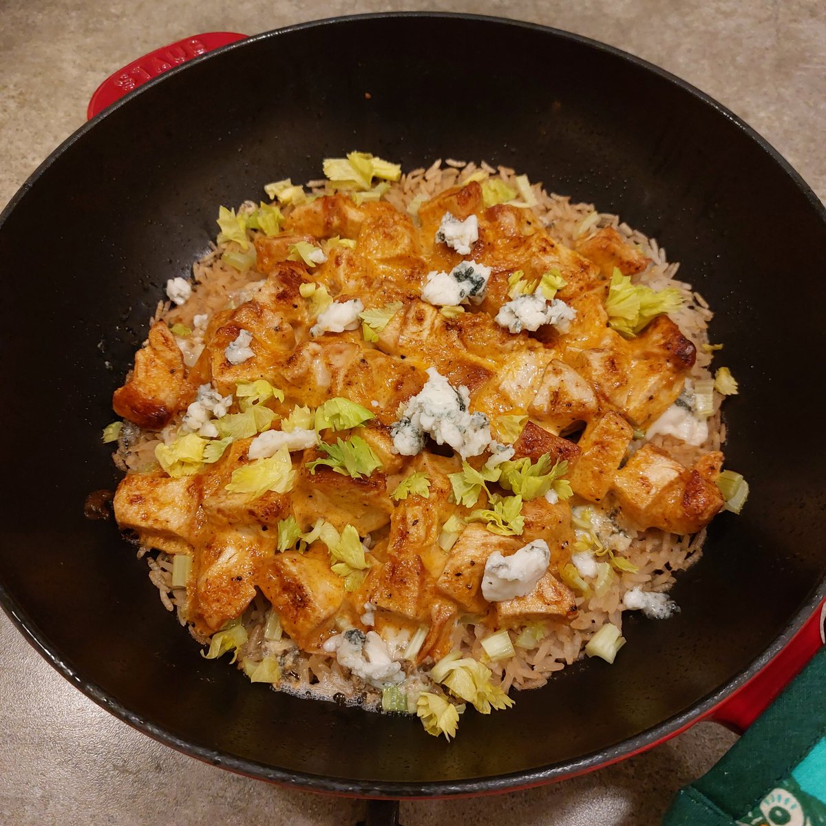 slantsixdart's tweet photo. Buffalo chicken dynamite rice from Chef John @foodwishes super delicious and easy to make. I did each cooking step in this one pan. Thanks Chef John!
#foodwishes #dynamitechicken https://t.co/Uz2M0FoIFu