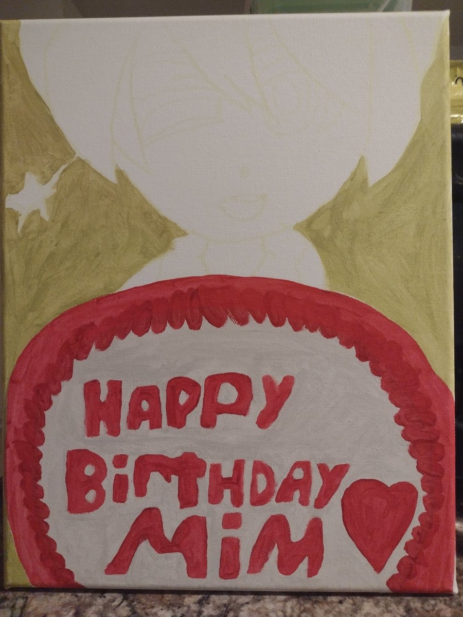 Jaxssim's tweet image. #Mimart #GamingwithMim
A painting I made to celebrate Mim&apos;s Birthday, it&apos;s halfway finished :D
