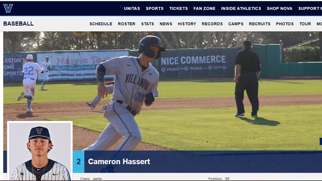 Birchprospects's tweet photo. Congrats To #CamHassert On A Very Good Game Today! 
Collected 2 Hits While Driving In 3 For Villanova With A Homerun. Best of Luck The Rest of The Season Cam! https://t.co/qTxUemSn3y