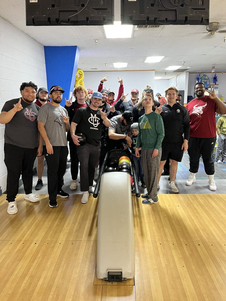 CMUMavsFootball's tweet photo. What a day, Our Mavs went and bowled with challenger baseball as they registered for them upcoming teams. What a great experience for us as a team to be able to come together and have a great Sunday with challengers baseball‼️🐃
#Mavup #GoMavs https://t.co/TTSkF6L8oT