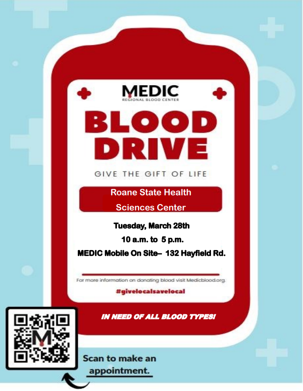 ChrisLWhaley's tweet photo. #GiveTheGiftOfLife @MEDICblood @RoaneState https://t.co/ON2cgcWdAZ