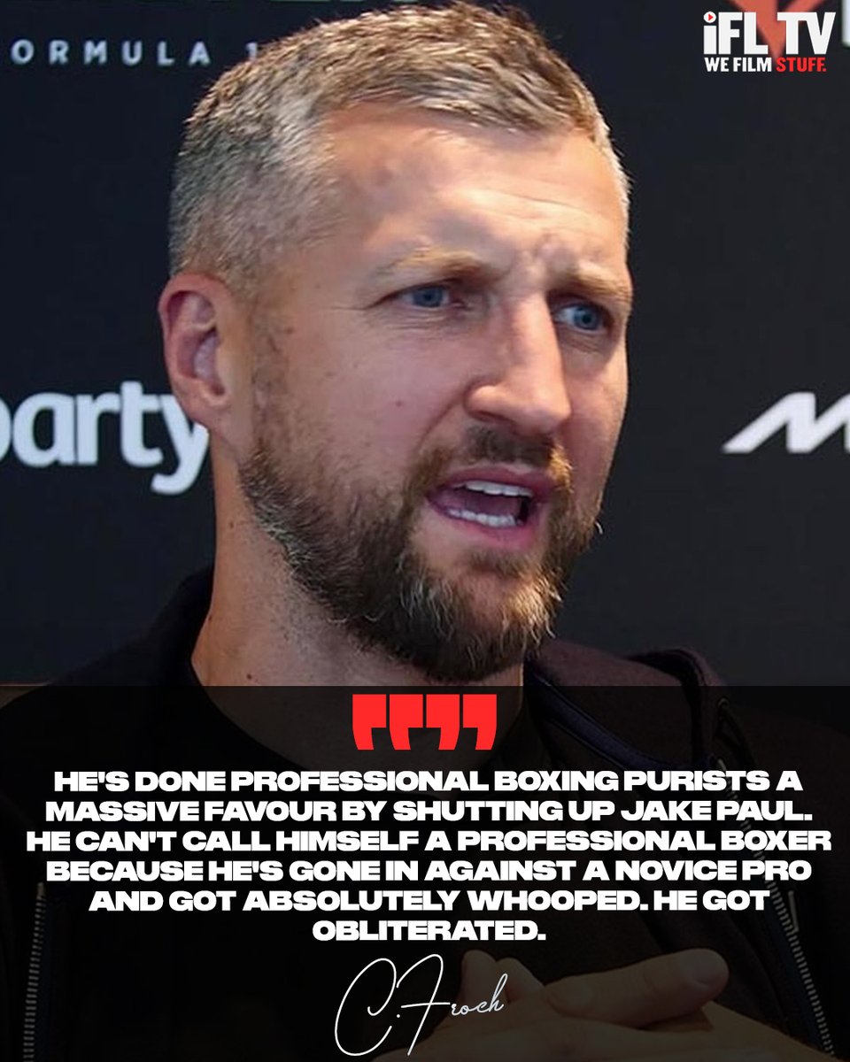 IFLTV's tweet photo. ๐ฟ @Carl_Froch gives his immediate reaction to Tommy Fury's win over Jake Paul...
(Source: @BTSportBoxing)
#PaulFury #TalkIsOver #TruthAtDiryah #CarlFroch https://t.co/uxdTlt3kAM