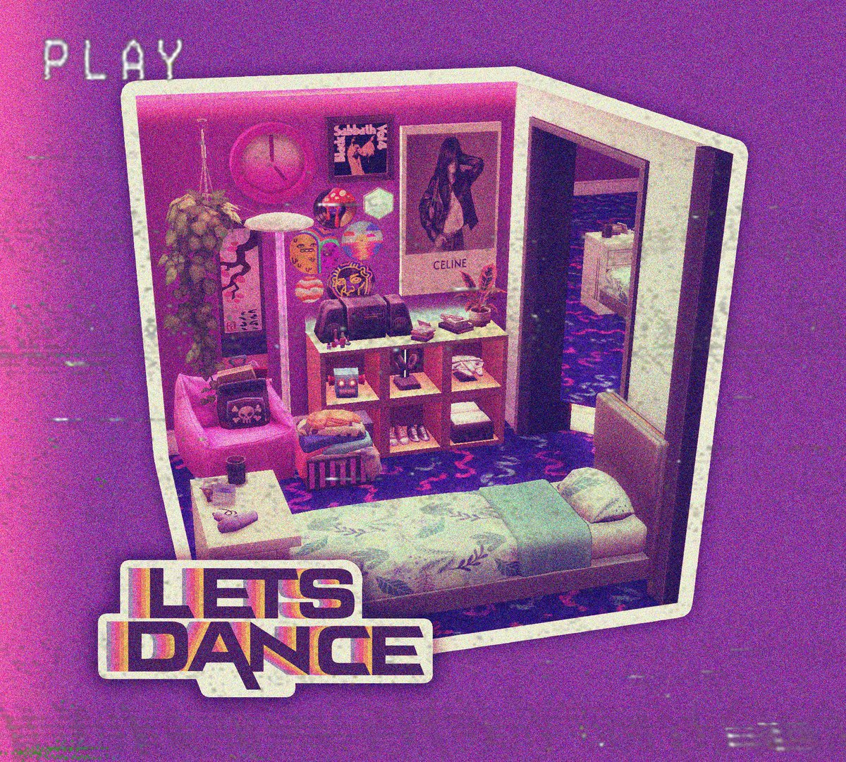 rtiedjens's tweet photo. Day 26 of the #febbuild23 Sims 4 build challenge by 
@sims4ideas
Theme: "Let's dance through the 80s" A retro music lovers bedroom captured on VHS film #TS4 #ShowUsYourBuilds https://t.co/fe1UkPVdJz