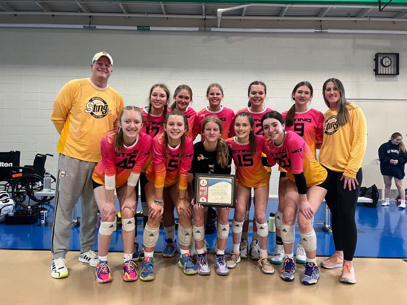 Mia Jannazzo (@miajannazzo) on Twitter photo So proud of my team for winning the National Bid and placing first at the Badger Region Qualifier! Can’t wait for Nationals! <a href="/MkeSting15Blk/">Milwaukee Sting 15 Black</a> <a href="/stingvb1988/">Milwaukee Sting 🏐</a> So proud of my team for winning the National Bid and placing first at the Badger Region Qualifier! Can’t wait for Nationals! <a href="/MkeSting15Blk/">Milwaukee Sting 15 Black</a> <a href="/stingvb1988/">Milwaukee Sting 🏐</a>