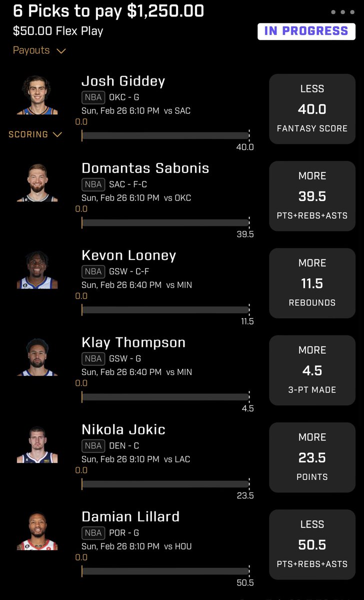 oRONTURNER's tweet photo. 🚨💸⚠️COMMUNITY 6 MAN to end the night. Let’s try and close the night out with a BANG!! Careful if you tail, I don’t recommend. These 25x slips are sucker bets for PrizePicks to take easy money. 0/6 or 6/6 and we VENMO $100. Follow @oronturner and RETWEET!⚠️💸🚨#nba #prizepicks https://t.co/obAn8aNTWK