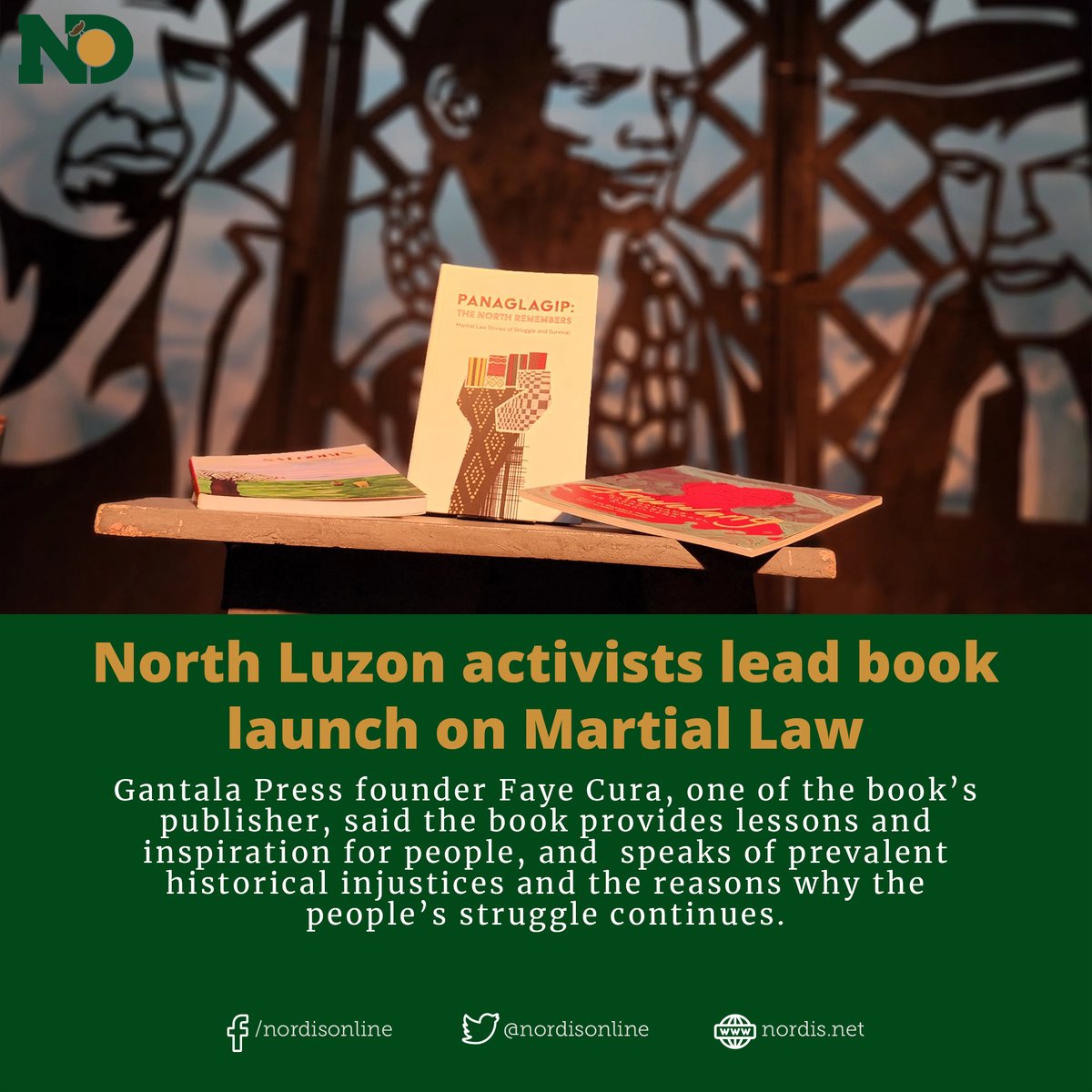NEWS | Panaglagip: The North Remembers, a collection of stories, articles, and poems written by activists in Northern Luzon during the Marcos dictatorship, is the 'first account of Martial Law from the North,' said co-editor Joanna Carño. Read: tinyurl.com/2efr523w