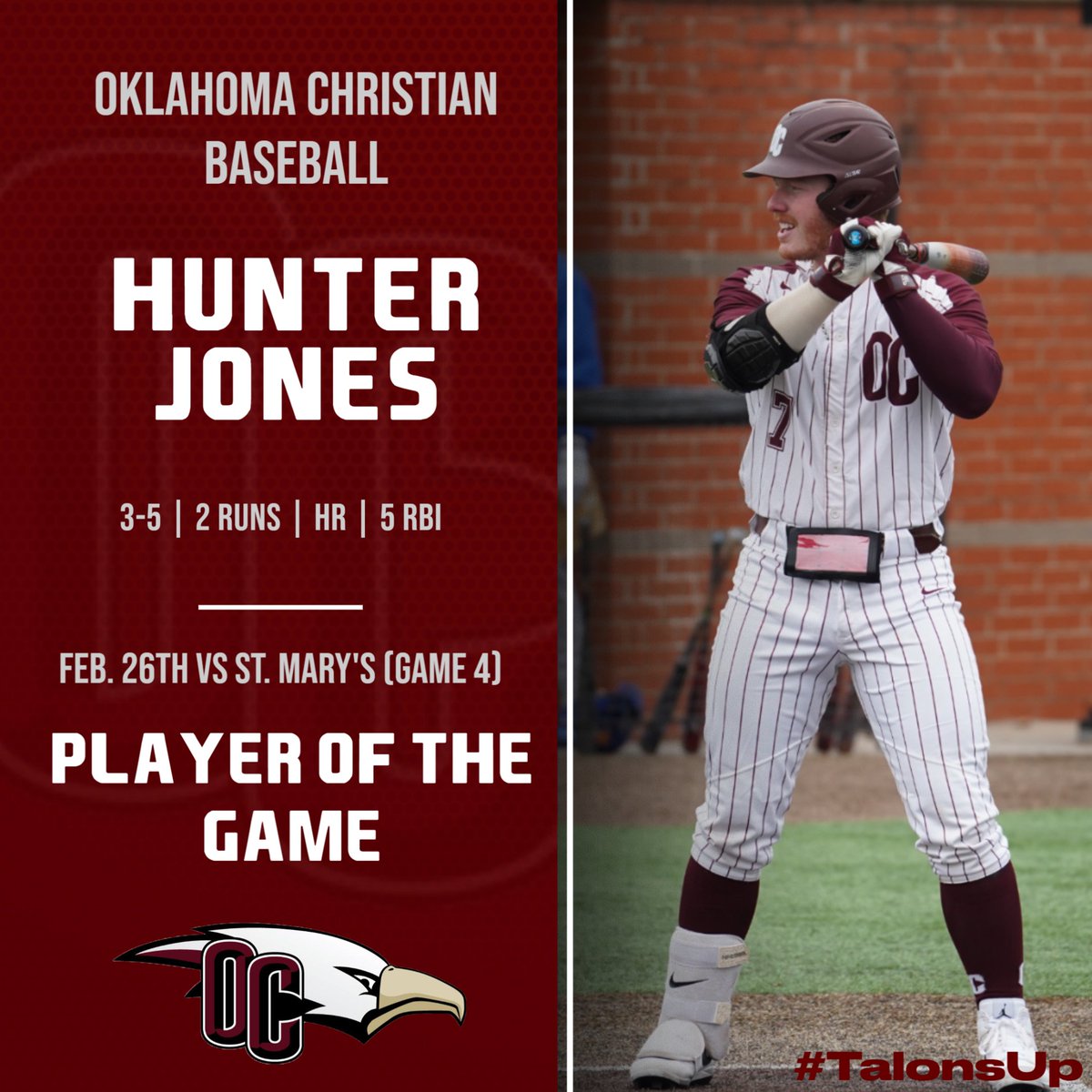 Hunter Jones has a big game in the series finale victory over St. Mary's and is your Player of the Game! #TalonsUp