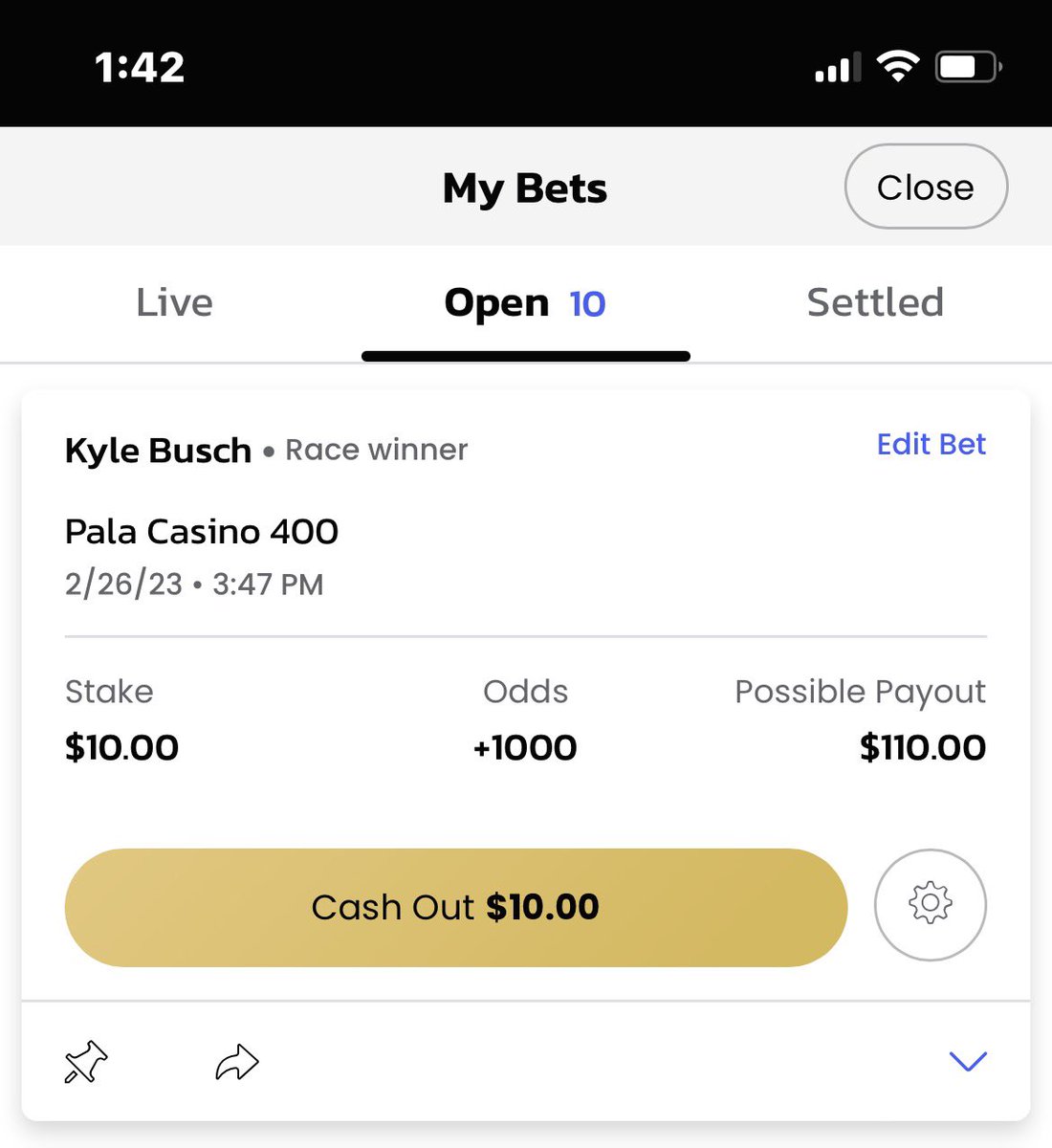 Woohoo, Kyle Busch! 🎊 #NASCARbetting #Nascar