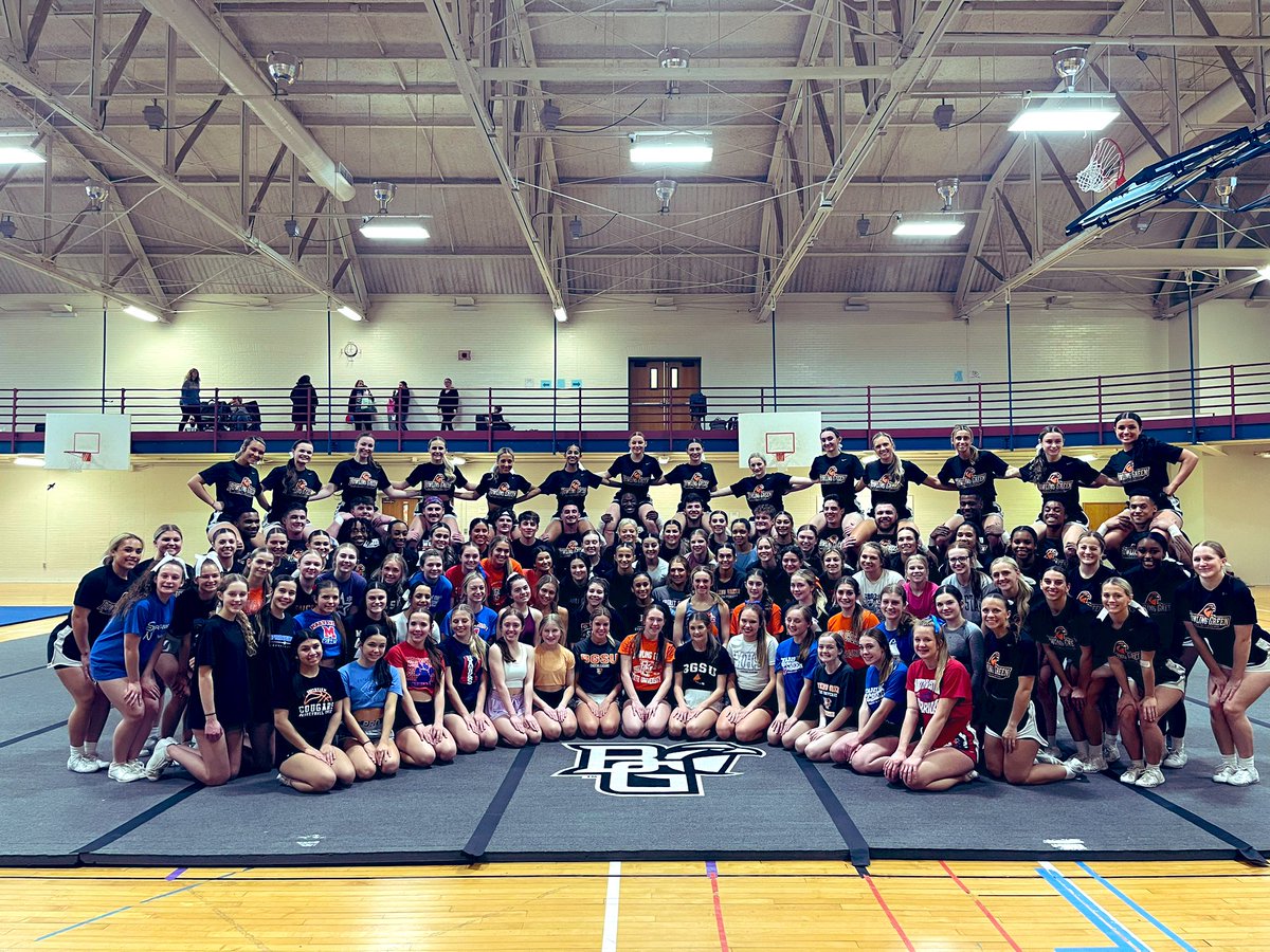 BGSU_Cheer's tweet photo. Our first clinic of 2023 was a success! We had an amazing time with y’all! 🧡 https://t.co/W90FfCXT2J