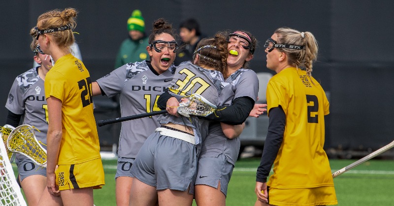 OregonWLAX's tweet photo. The Ducks return to winning form after a 15-8 victory over Kennesaw State!

#GoDucks