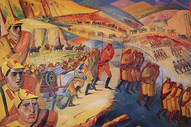 Mountainous march of armenian units, 1933 #socialistrealism #saryan wikiart.org/en/martiros-sa…