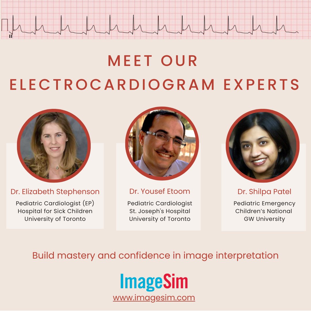 Meet our ECG team!
#ImageSim #onlineeducation #medicaleducation #educationsystem #medicalimaging #competencybasedlearning #cmecredits #cme #healthcareinnovation #pediatricians #pediatrics #imagereading #clinicaltraining #emergencyphysicians #emergencymedicine #pediatriccardiology