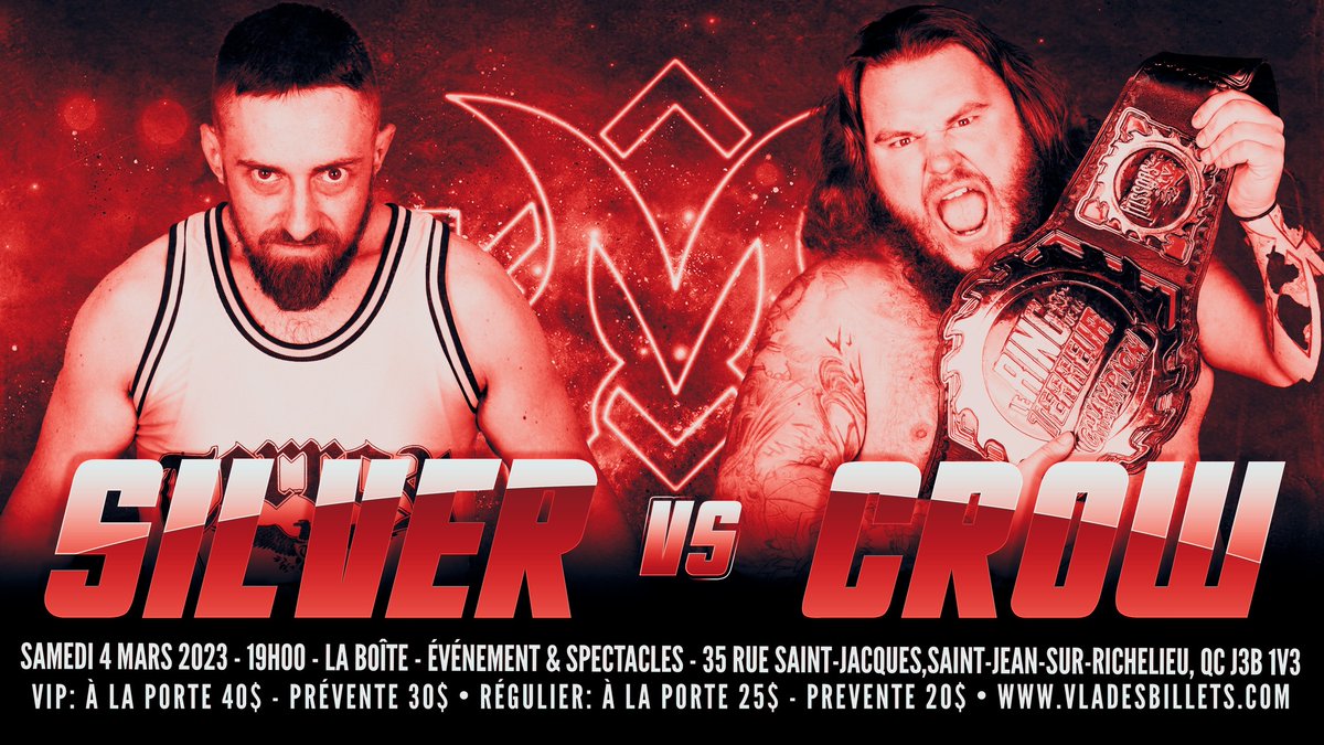 FmLutte's tweet image. 3/3

Tag Team Mayhem: @trankgirl &amp;amp; Samus One vs Pink Panthers International @DiablePro vs @TabarnakDeTeam @MathStjacques vs Mafia du Nord

Championnat Roi du Richelieu Title : @kobedurst (c) vs Hell Routo

Championnat @FrissonsTv  Title: "Iron Neck" Matt Silver vs @FredPCrow