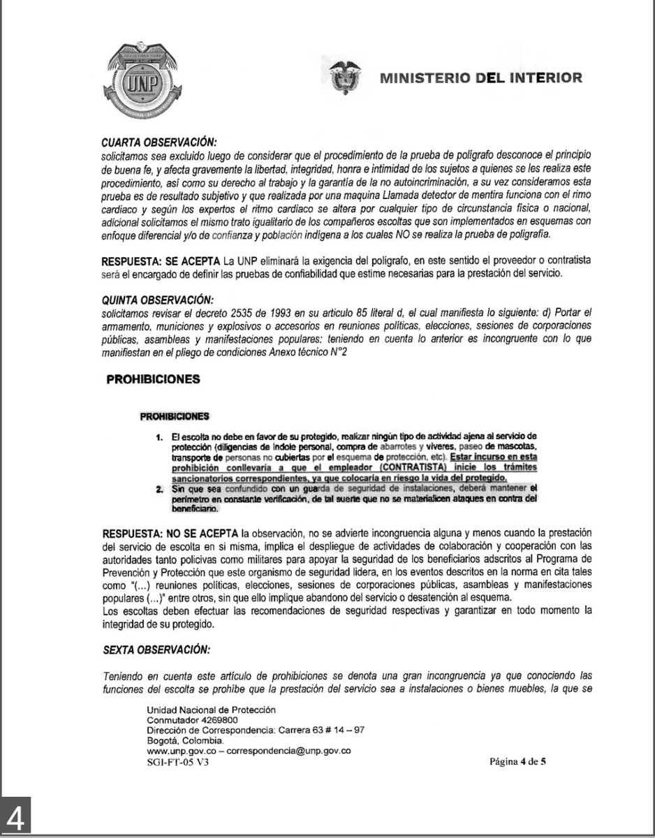 CesarUnsitraseg's tweet photo. Está es la respuesta de la Unp a las propuestas hechas por unsitraseg dónde : https://t.co/5GmQ6nUNMc