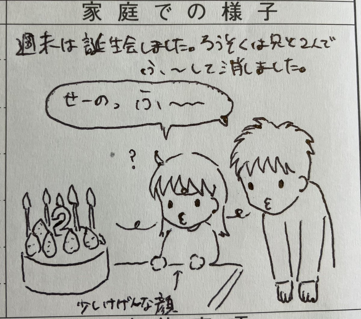 最近の連絡帳✍️🎂
 #みーちゃん育児日記 