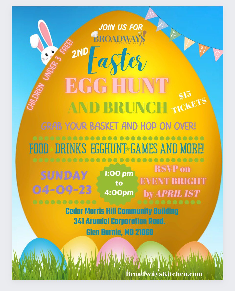 BroadwaysK's tweet photo. Tickets go on sale for our 2nd Annual Easter egg hunt and brunch tomorrow 🔥🥰 https://t.co/IiDXOvf8tq