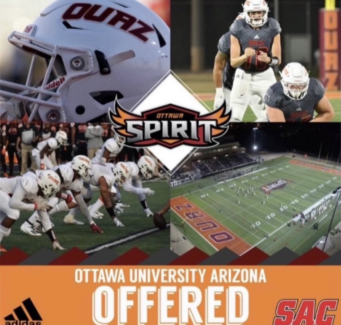 After a great conversation with @CoachVizcaya20 I am blessed to announce that I have received my first official offer from Ottowa University Arizona!!! #WeAreOUAZ
@Coach_Nesbitt @Coach_Jmanzo @OUAZFootball @MyRecruits_ @PrepRedzoneNM @coachsalinas_