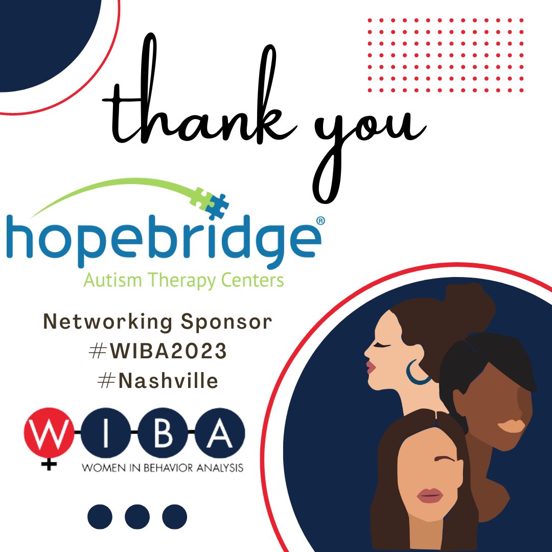 WomeninBA's tweet photo. Thank you @Hopebridge360 for your support of #WomenInBehaviorAnalysis for 2023! We are excited to have your support! 

Learn more about HopeBridge at https://t.co/9Tzapn2XCH
#Hopebridge #NetworkingSponsor #ABA #BehaviorAnalysis #WIBA #WIBA2023 #Nashville https://t.co/KsDgzo2Urz