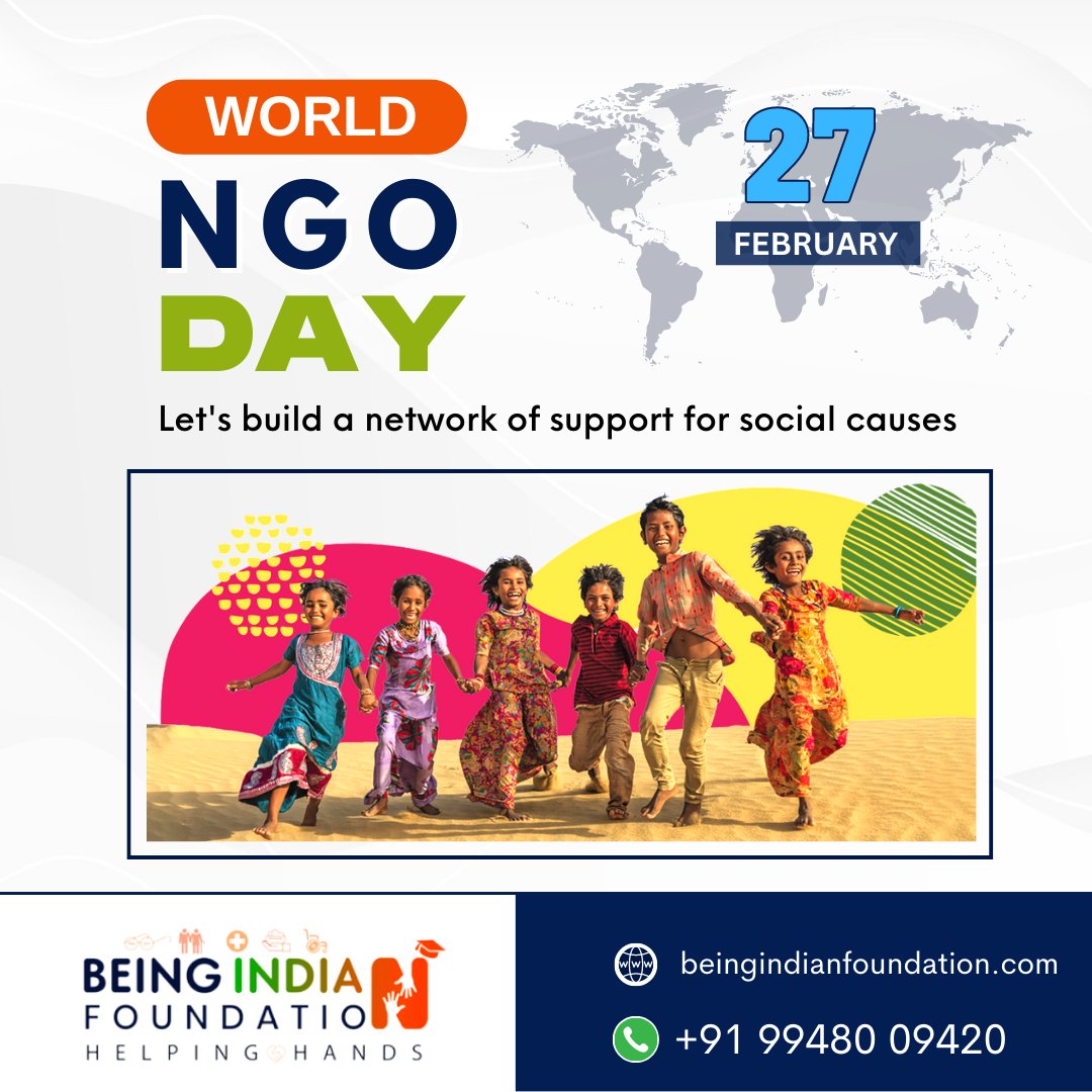 Here’s to thanking the NGOs for providing education to the many kids who have no homes and who might have never had the chance to be educated. Being Indian Foundation wish Happy World NGO Day!

#beingindianfoundation #worldngoday #worldngoday2023 #NGOs #ngosindia #ngosofindia