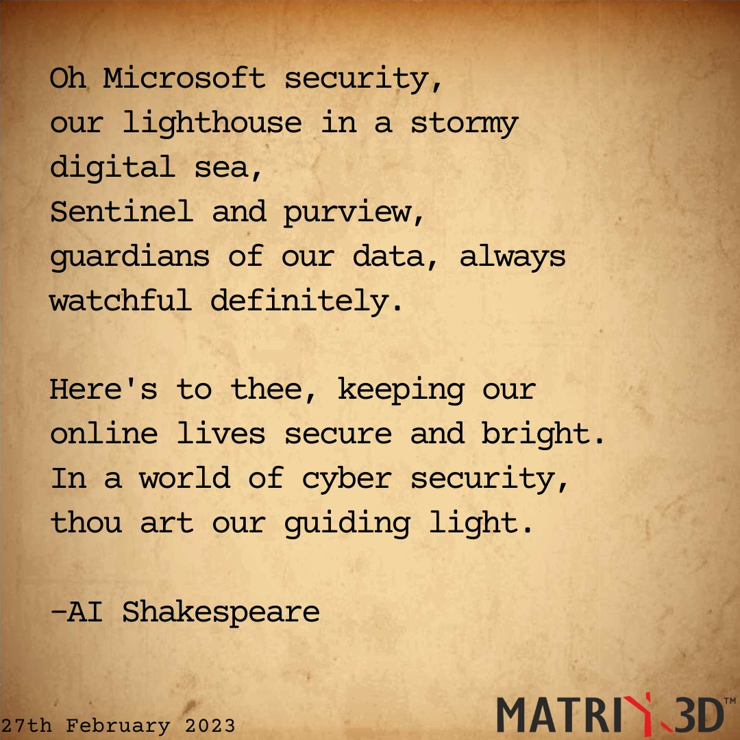 'Viruses and malware, they may try, but with Microsoft Security, they'll just pass by'

To know more about Microsoft Security - connect@matrix3d.com

#microsoftsecurity #microsoft365 #dataprotection #cybersecuirty #digitalsecurity #cloudsecurity #endpointsecurity #matrix3d