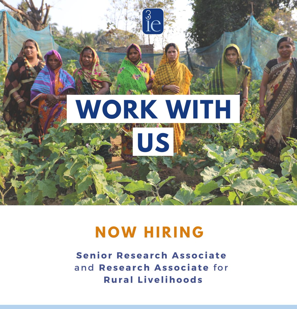 3ieNews's tweet photo. 📢 #HiringNow | We are looking for India-based #research associates to support our #livelihoods evidence program focusing on assessing impact on #women’s income and assets and their control over income.

Read TOR and apply👉🏾 https://t.co/aBN0inH7Jt https://t.co/JvOhM80UR8