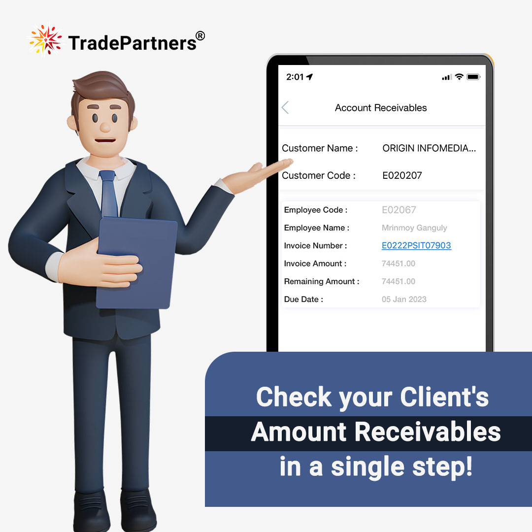 PartnersTrade's tweet photo. Easiest way to check your Client's Amount Receivables!
Download the app now @ https://t.co/Ue8nbOBFJ5
Reach Us @ https://t.co/YHMrN6Bw5N
#paymentreceived #amountreceived #AmountReceivables #Sales #salesperformance #salesmonitoring #Payment #paymentreceivables https://t.co/pKykVYExlv