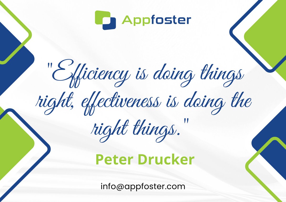 Make efficiency a habit, not a one-time event.😊

#efficiency #doingright #motivatingmonday #appfoster