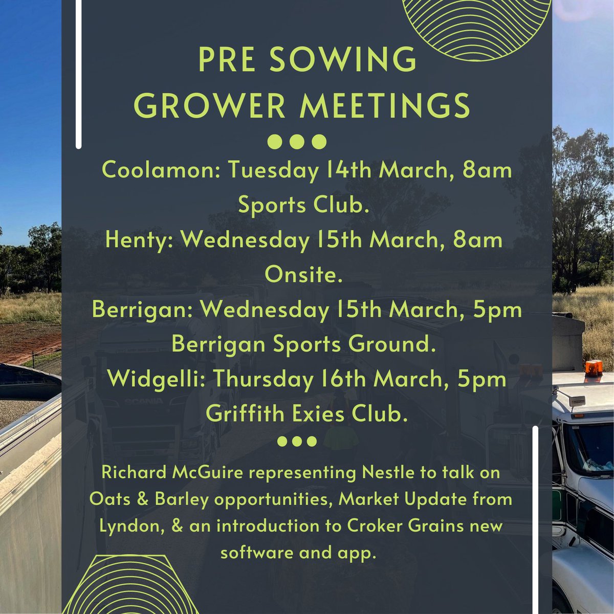 As you would have seen in our most recent newsletter, it’s that time of year again!  We look forward to seeing you all there 🌱☀️