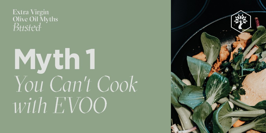 One of the most widespread myths regarding Extra Virgin Olive Oil is that you can’t cook with it, however this is false. You can and should cook with Extra Virgin Olive Oil – in fact, it's one of the safest and most stable oils to cook with. 

Read more: olivewellnessinstitute.org/article/top-10…