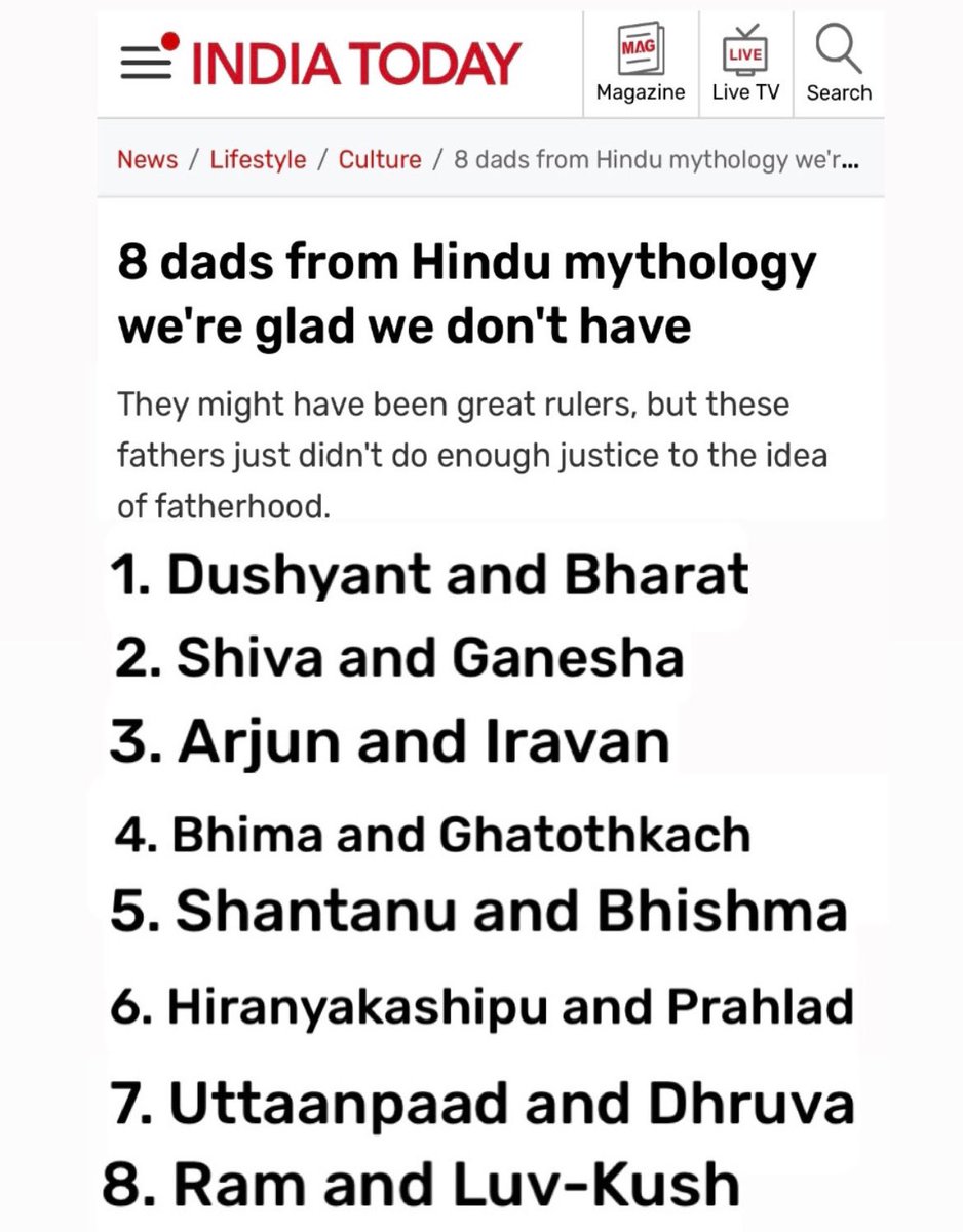 shashank_ssj's tweet photo. Sickening to see such anti-Hindu article by @IndiaToday.

They defied everything from:
Mahadev to Shri Ram
Ramayan to Mahabharat
Tretayug to Satyug
Prahlad to Dhruv

@DelhiPolice kindly lodge an FIR.
I’ll also file an office complaint. 

Here is the link:

https://t.co/nwURgq85RI https://t.co/fbb1DE7zlm