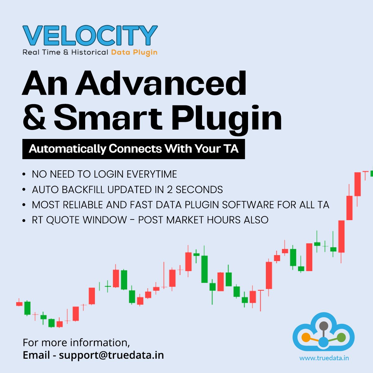 truedata1's tweet photo. #TrueData #Velocity
💯 An Advanced & Smart Plugin that Automatically Connects With Your TA
Get your 7 days free trial, for more info visit https://t.co/zLzhoqFfqN or send us an email support@truedata.in
#RealTimeData #smartplugin #autobackfill #RTquote #EQ #MCX #Futures #Options https://t.co/R7d2yYm4m6