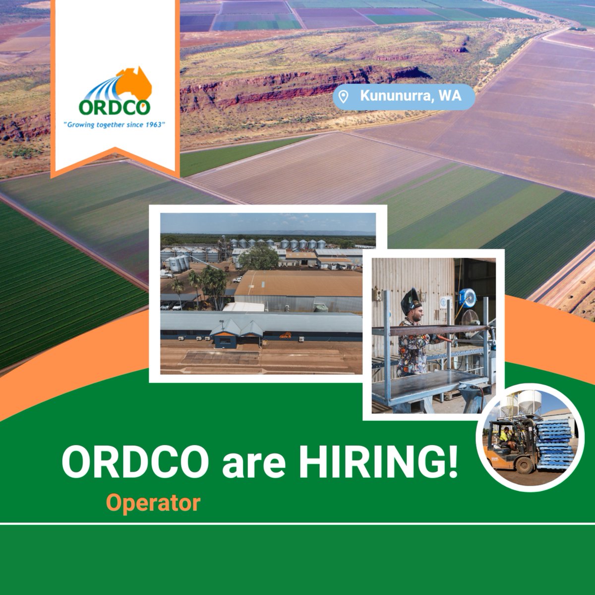 ORDCO1963's tweet photo. ORDCO is seeking to employ an Operator to join our team in Kununurra.

Desirable qualifications:
⭐️  Forklift license
⭐️  HR license
⭐️  Experience welding
⭐️  Sound mechanical knowledge

For more information, please visit https://t.co/Uv0IHMBE34

#hiring #wearehiring #kununurra https://t.co/KfYglw0RFW