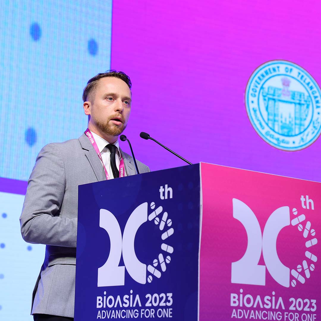 Exciting collaboration opportunities are ahead! Karolis Žemaitis, Vice Minister of Economy and Innovation of the Republic of Lithuania, shared Lithuania's priorities in ICT, high-tech engineering, and life sciences at the 20th edition of BioAsia's Startup Showcase .