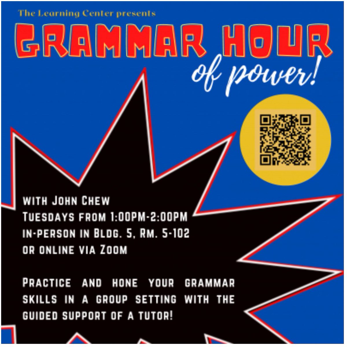 ashleyburton738's tweet photo. Every Tuesday, join the Skyline College learning center to grow your grammar skills on Zoom or in the Learning Center (located in building 5). There are different topics every week and guided activities. This is a free, beneficial workshop to Skyline students who are interested. https://t.co/qGfpKREvAt