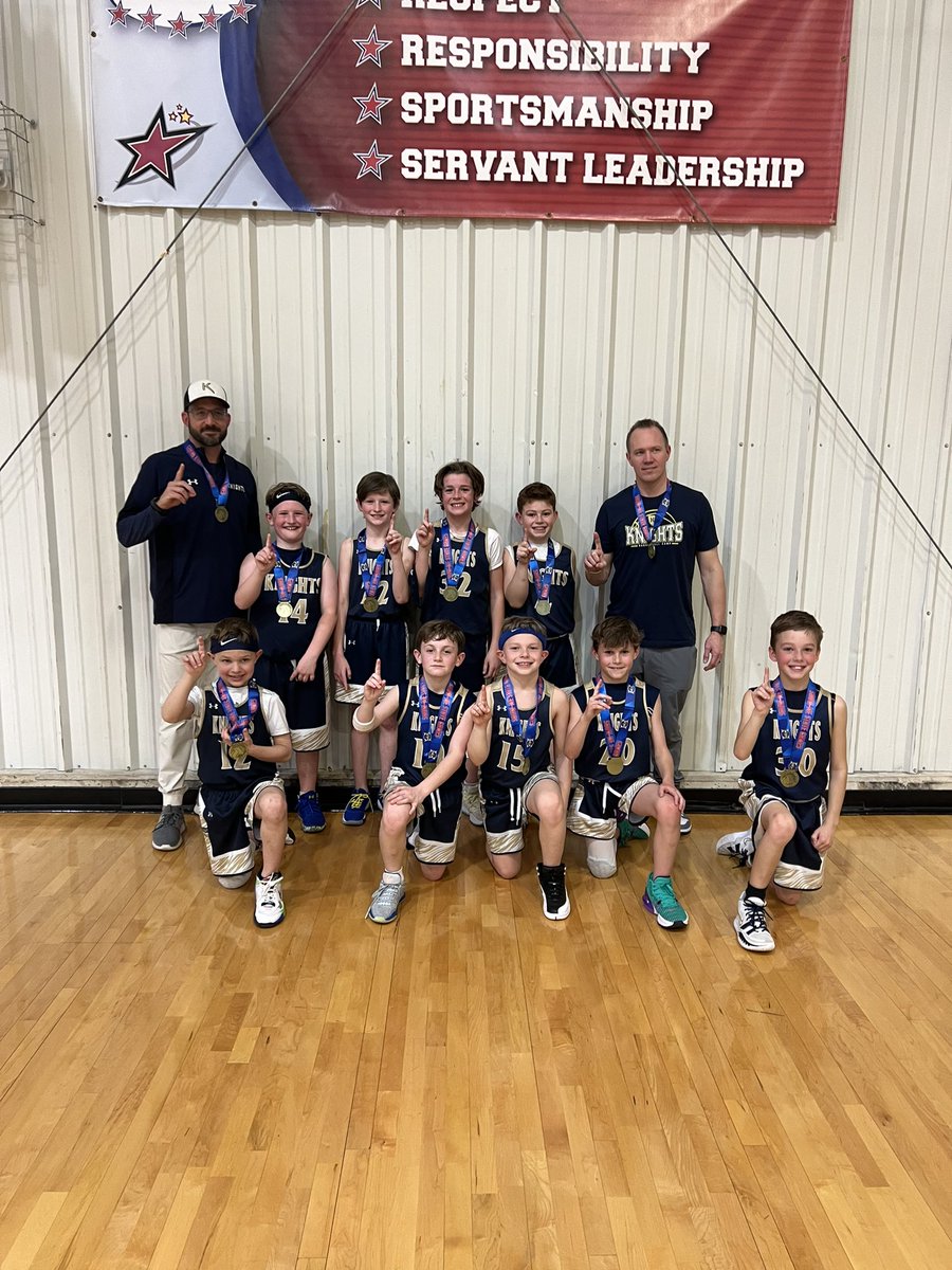 ralstontj's tweet photo. And that’s a wrap!  Another Knights Basketball season comes to a close.  Both 6th and 3rd grade needs the season with Gold Medals!  Very proud of the effort all of these kids put in this season.  Future is bright!  @Knightsbball_JC @showmestategames https://t.co/zFBb84d0e8