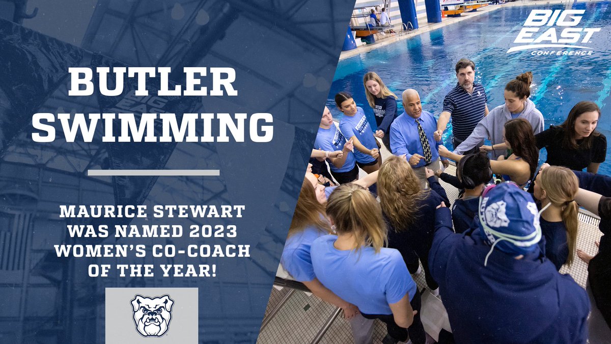 ButlerSwimming's tweet photo. The BIG EAST named Coach Stewart Co-Coach of the Year!!!

#SwimDawgs https://t.co/e7wmYdT85g