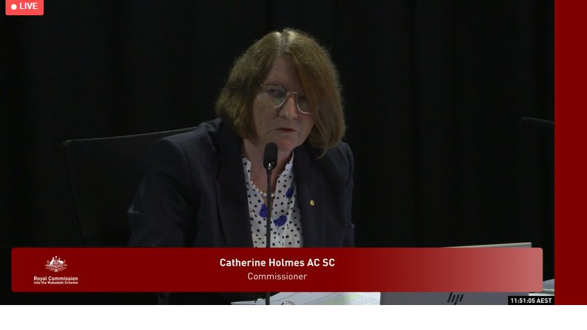 rationalbitch's tweet image. #RobotDebtRC  The Commish is not amused at all with this lameness of the witness..its the closest I have seen her get to &quot;oh FFS&quot; in Royal commission speak